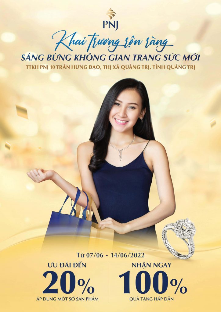 Khai trương rộn ràng, sáng bừng không gian trang sức mới 1 khai truong ron rang pnj thi xa quang tri 1