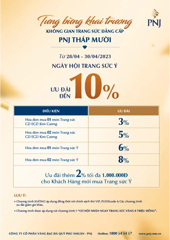 TƯNG BỪNG KHAI TRƯƠNG TTKH PNJ THÁP MƯỜI, NGẬP TRÀN ƯU ĐÃI HẤP DẪN 3 kt dong thap 1