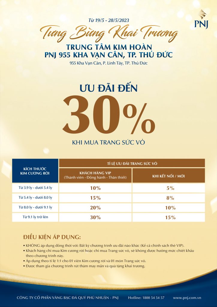 TƯNG BỪNG KHAI TRƯƠNG TRUNG TÂM KIM HOÀN PNJ 955 KHA VẠN CÂN, THỦ ĐỨC, TP. HCM 3 03 2