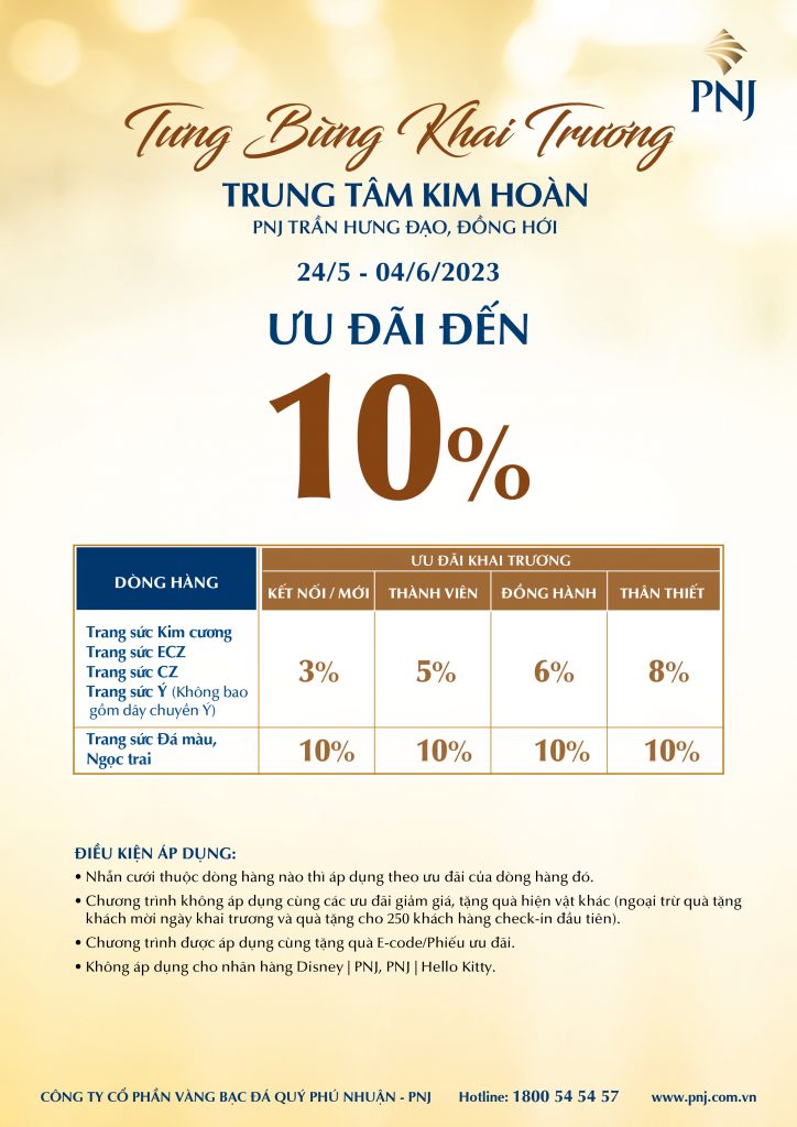 TƯNG BỪNG KHAI TRƯƠNG TRUNG TÂM KIM HOÀN PNJ TRẦN HƯNG ĐẠO, ĐỒNG HỚI 2 2 2