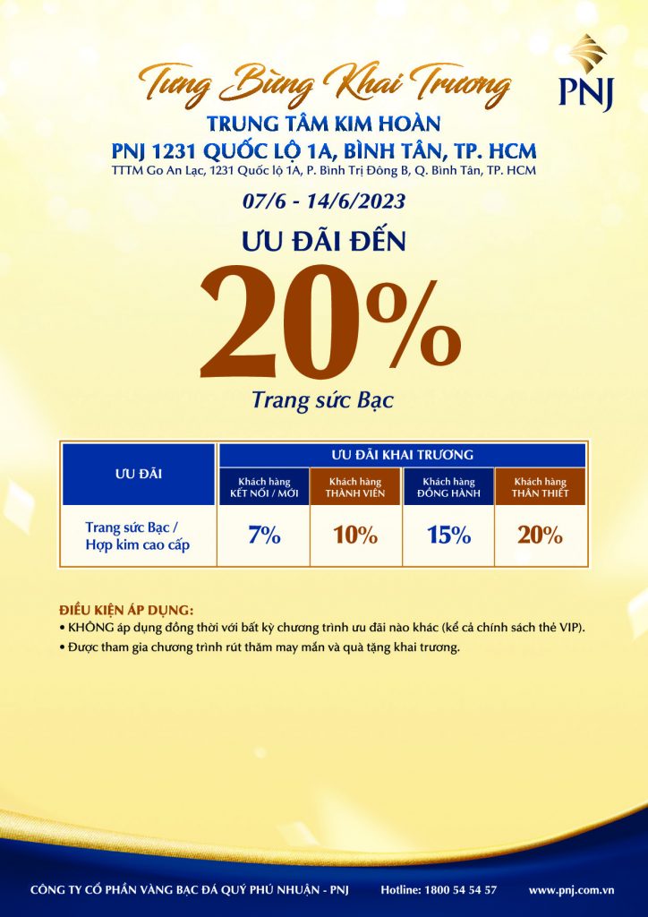 TƯNG BỪNG KHAI TRƯƠNG TRUNG TÂM KIM HOÀN PNJ 1231 Quốc lộ 1A, Bình Tân, TP. HCM 4 4 1