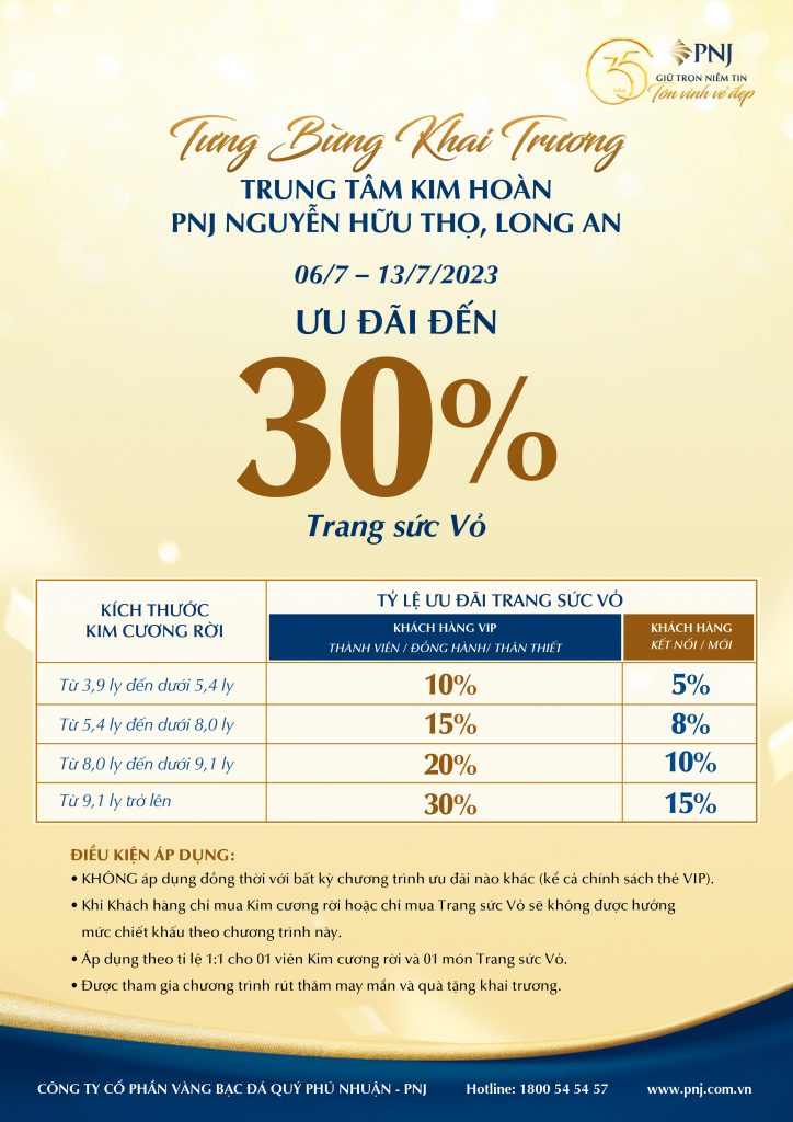 ĐÓN DIỆN MẠO MỚI, 03 TRUNG TÂM KIM HOÀN PNJ TẠI TP. HỒ CHÍ MINH VÀ LONG AN ĐỒNG LOẠT TRAO ƯU ĐÃI 5 05