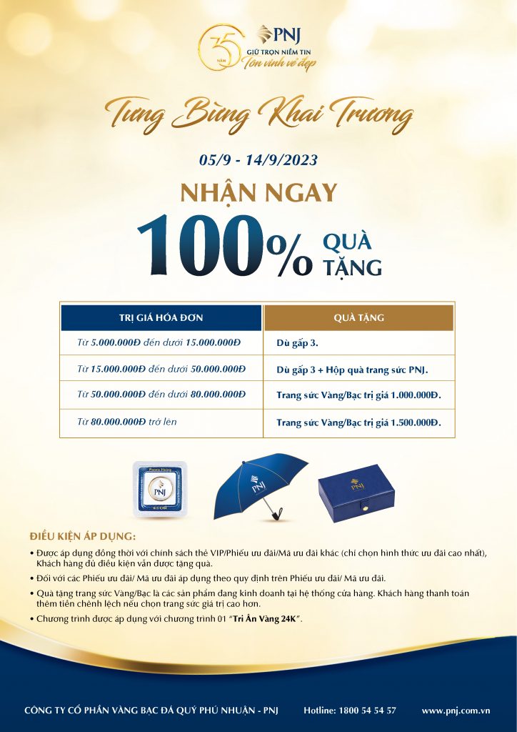 TƯNG BỪNG ƯU ĐÃI MỪNG KHAI TRƯƠNG PNJ 53A PHẠM THÁI BƯỜNG, VĨNH LONG 3 kt phamthaibuong vl 02