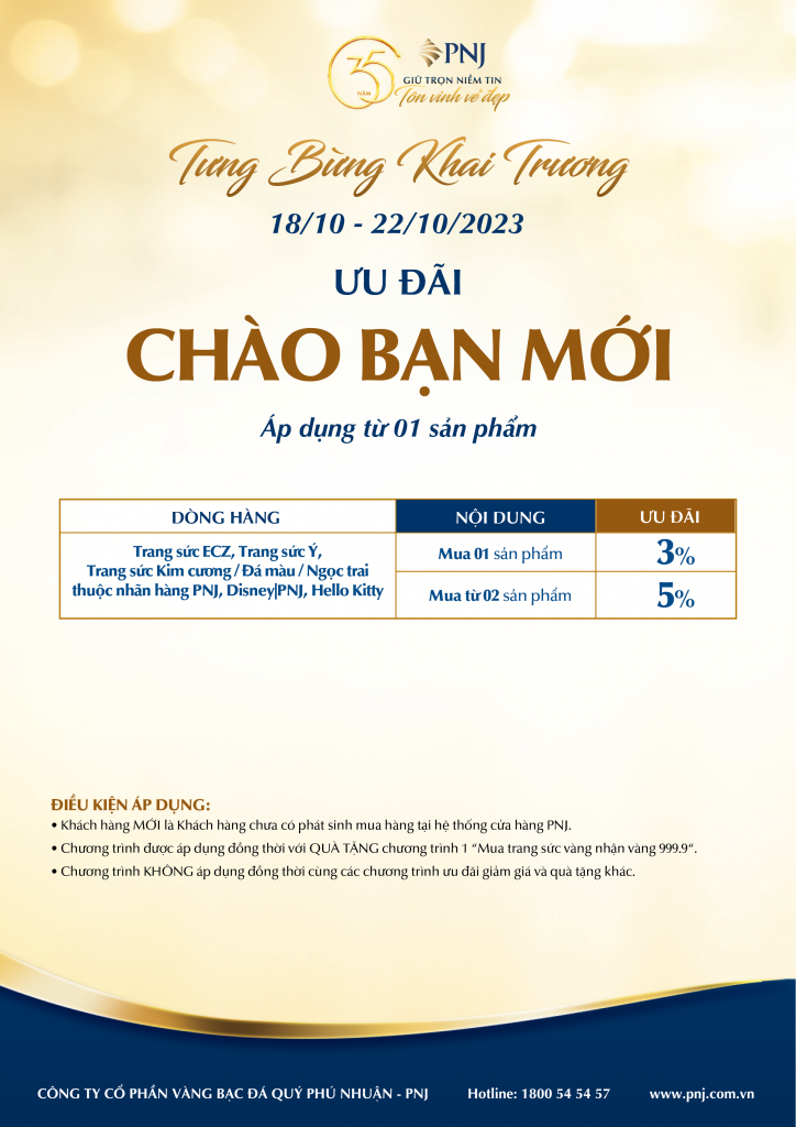 TƯNG BỪNG ƯU ĐÃI MỪNG KHAI TRƯƠNG PNJ 200A NGUYỄN TRUNG TRỰC, PHÚ QUỐC 3 03 1