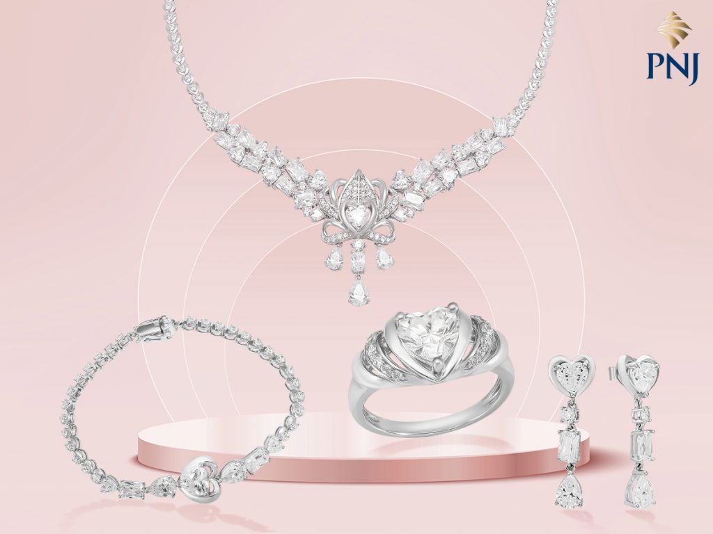 Mê mẩn với bộ trang sức cưới PNJ hiện đại, trang nhã mới nhất 2023 49 Me man voi bo trang suc cuoi PNJ hien dai trang nha moi nhat 2023