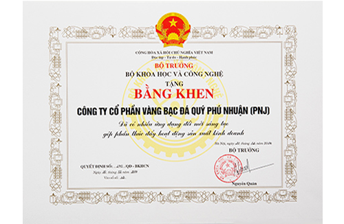 BẰNG KHEN VỀ ỨNG DỤNG ĐỔI MỚI SÁNG TẠO TRONG HOẠT ĐỘNG SẢN XUẤT KINH DOANH
