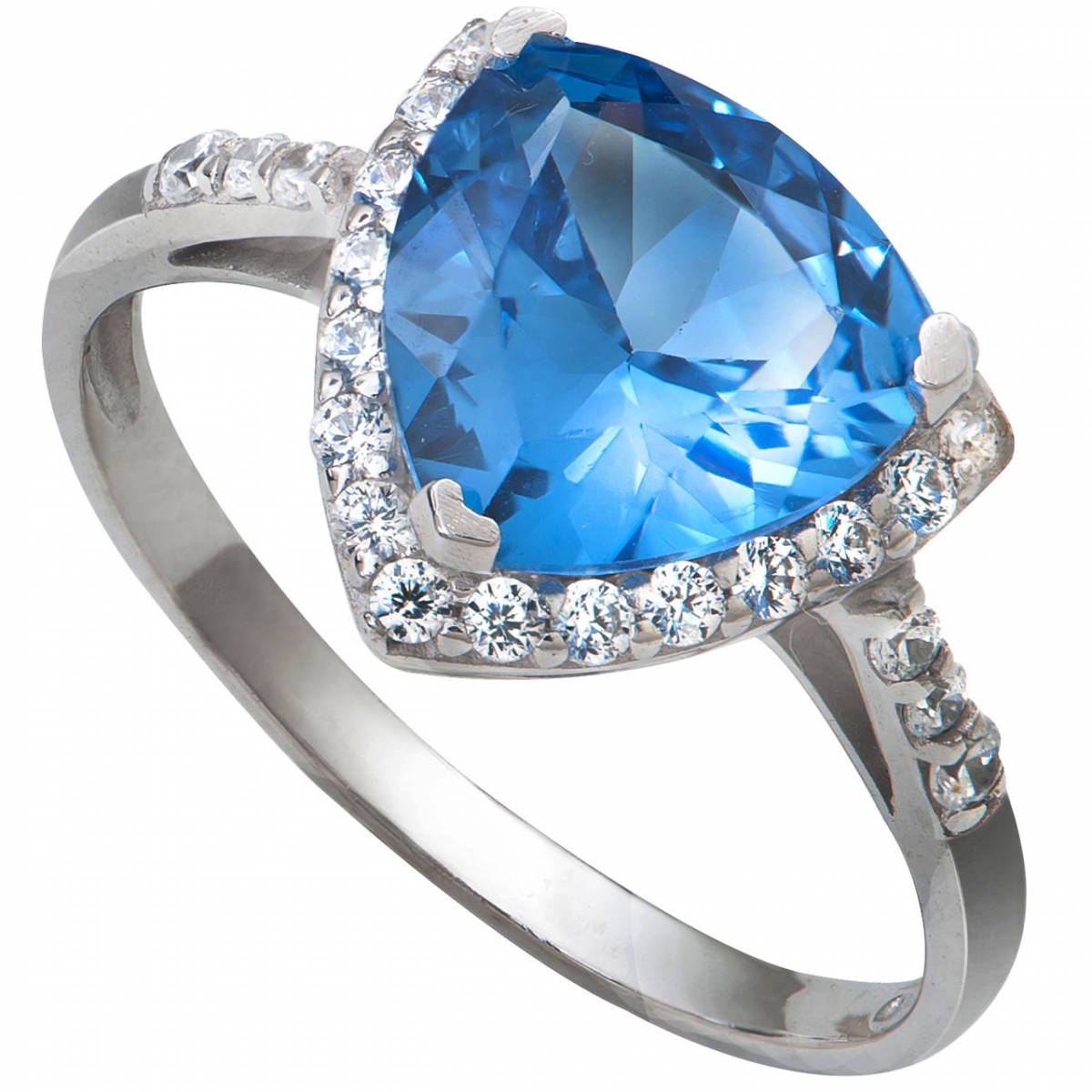 Nhẫn bạc PNJSilver đính đá màu xanh 10595.400